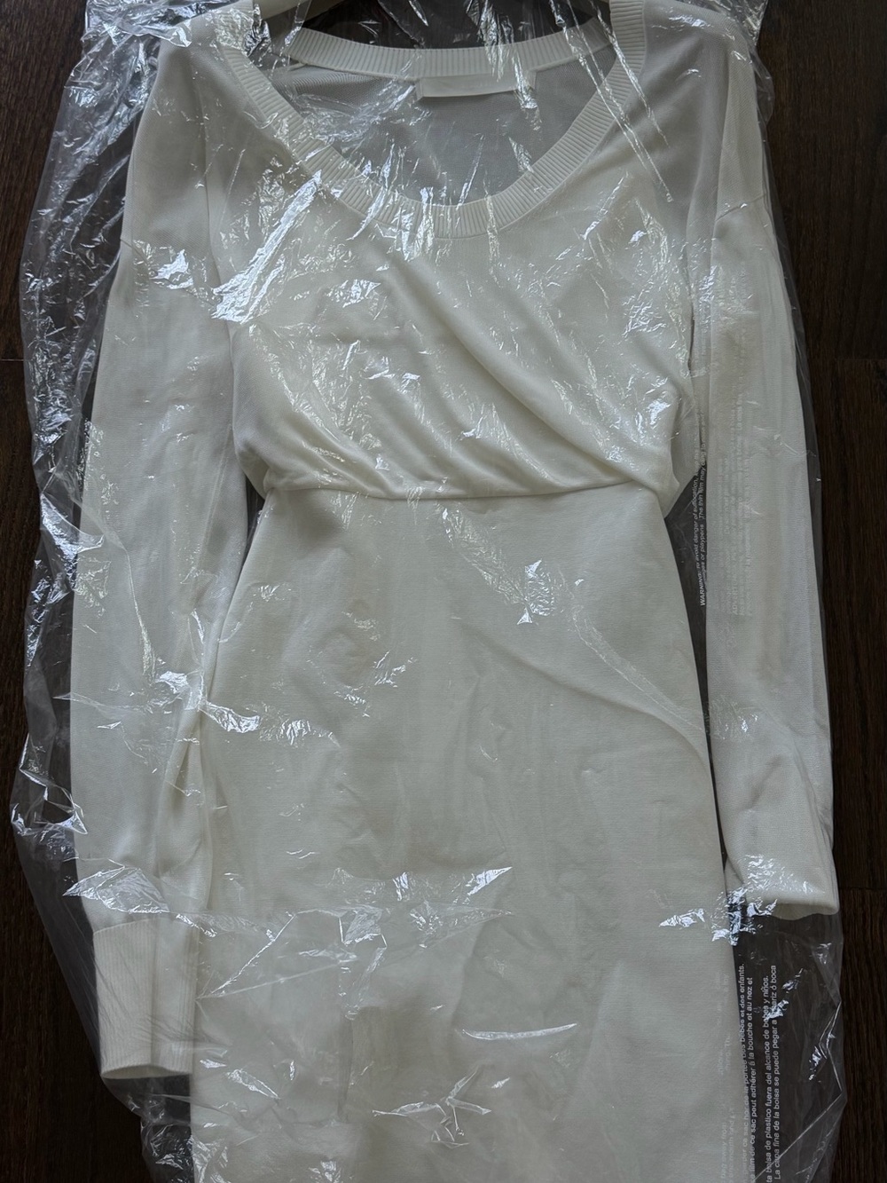 Dion Lee White/Cream Long-Sleeve Fitted Knit Dress